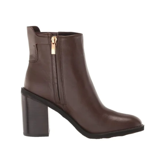 Franco Sarto Rivet LEATHER Buckle Ridding Boots Booties SZ 9.5 M Umber Brown - Picture 4 of 16